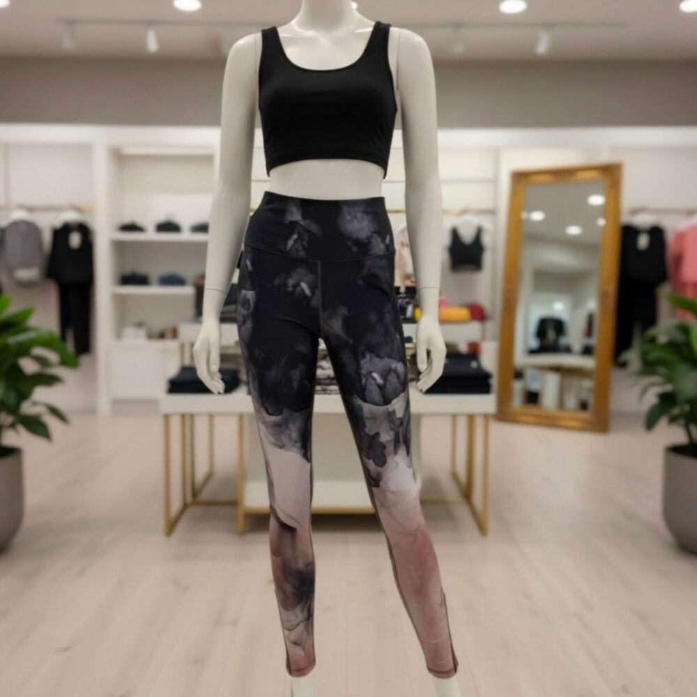 Onzie Women’s XS Leggings Black, Gray & Pink Abstract Print